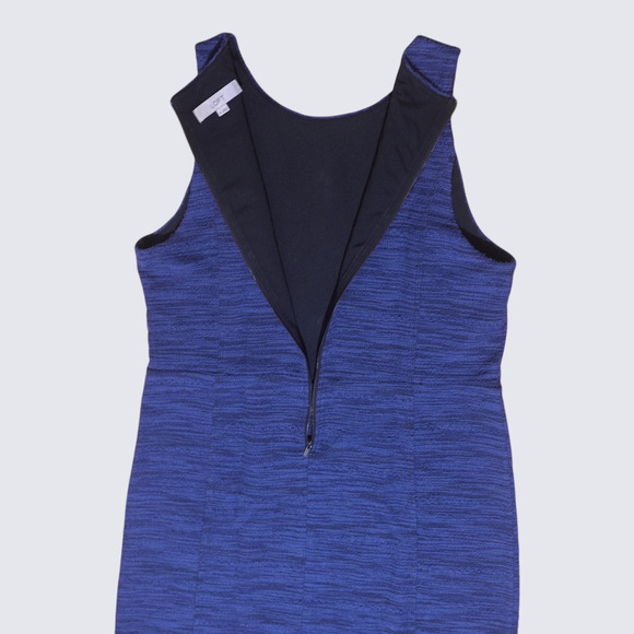 LOFT Women’s Sleeveless Sheath Dress Size 14 – Blue Textured Knit – Lined – Zip - Picture 8 of 12